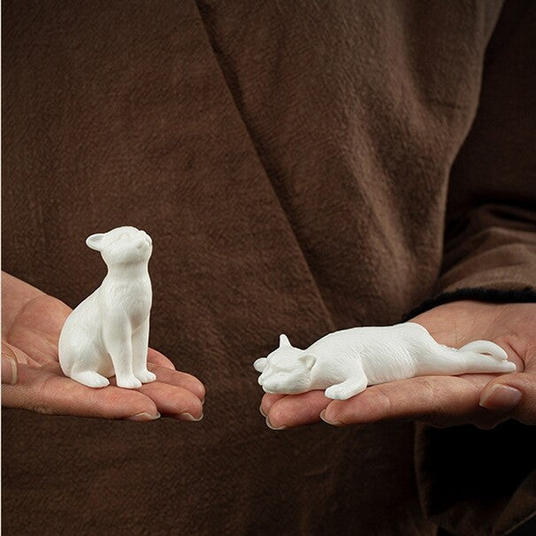 Creative Tea Pet Cat Funny Ornament Table Decoration Microlandscape Lovely Gift