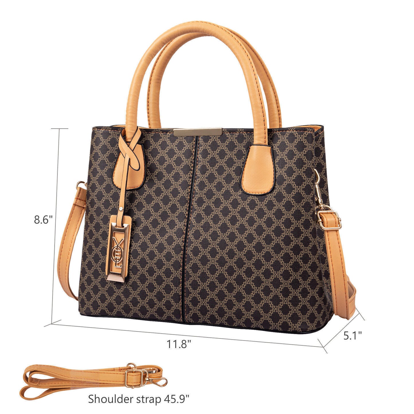 Women Tote Handbag Top Handle Satchel PU Leather Shoulder Messenger Bag Purse