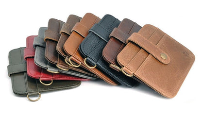 Genuine Leather Thin Wallet Credit Card Holder Key Holder Bag Cash Purse Cotton