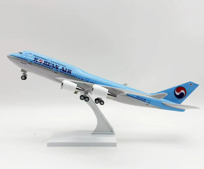 30CM KOREAN BOEING 747-400 Passenger Airplane Landing Gear Resin Aircraft Model