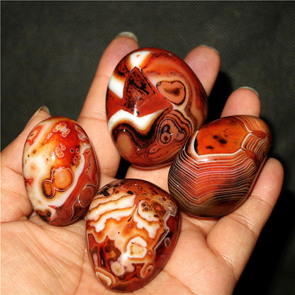 250G Tumble Polished Stone River Agate Banded Beautiful Patterns Madagascar