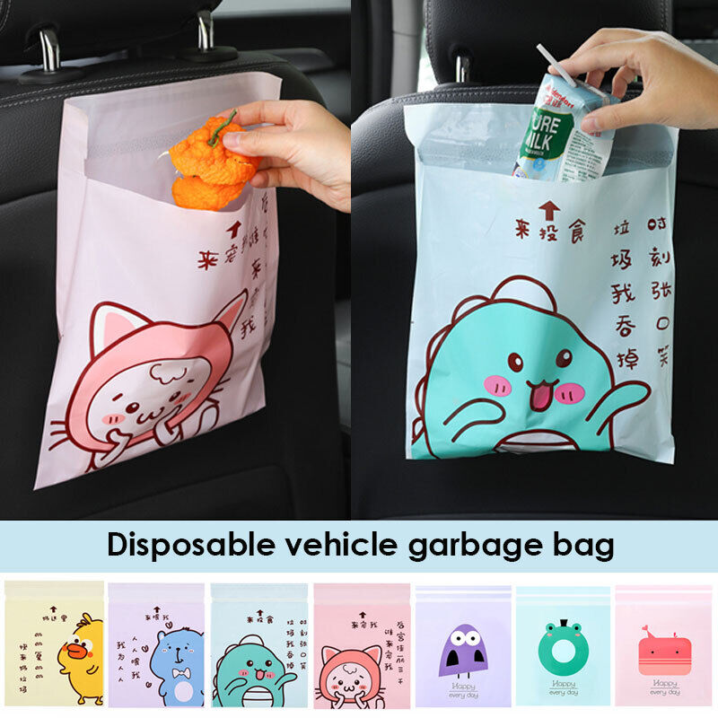 15pcs Car Garbage Bag Trash Rubbish Portable Auto Seat Back Hanging NEW