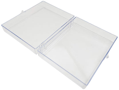 Small Clear Plastic Box, Rigid Hinged Polystyrene - 4 5⁄8 x 3 1⁄2 x 1 1⁄4"