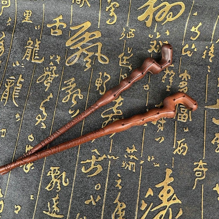 Lightning Ziziphus Wood Seven Star Hairpin Taoist Bun Pin Wood Hair Accessory1pc