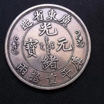 8.8cm China Qing Dynasty Tibet Silver Yuan Shikai Statue Coin Home Decoration