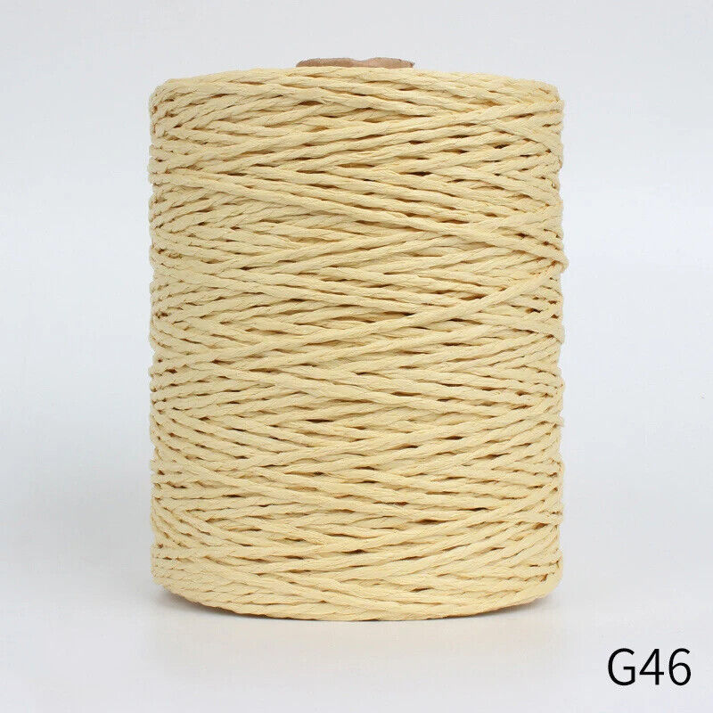 Hand Knitting Yarns 280-300M Natural Raffia Straw Colorful Crochet Threads Rolls