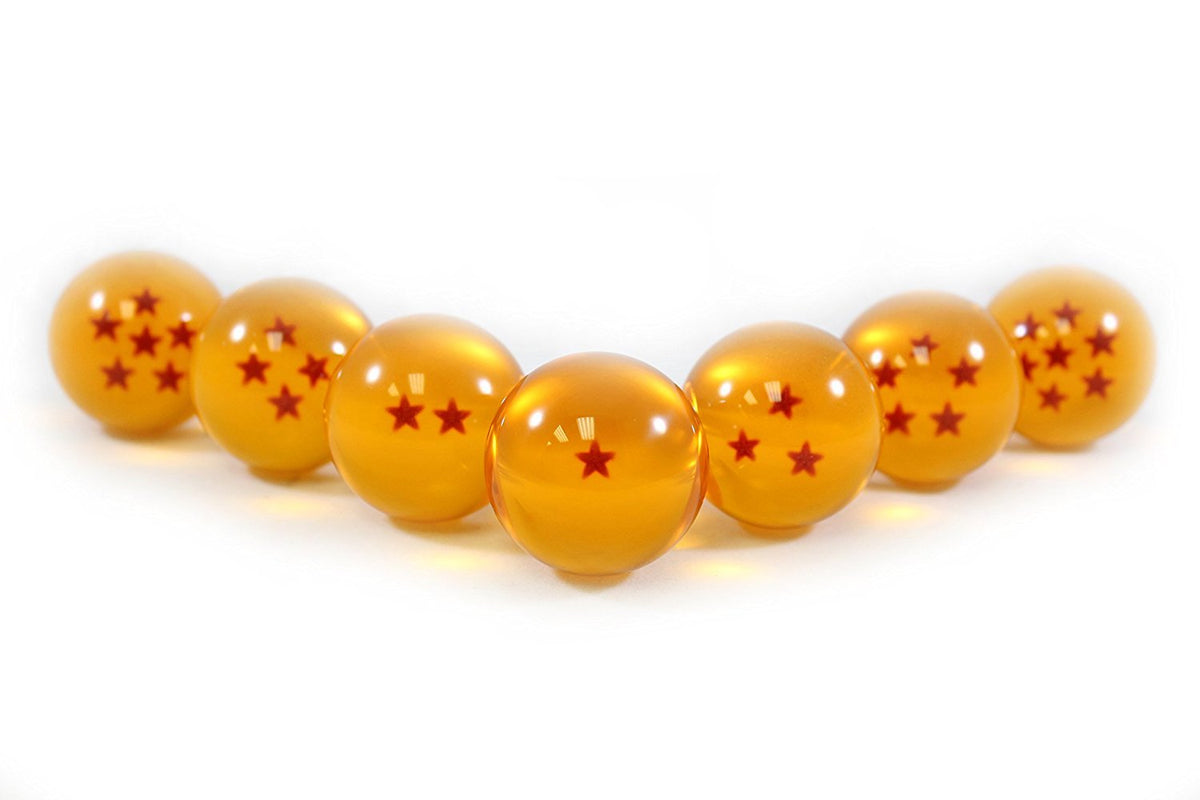 Set of Acrylic Miniature Dragon Balls - 1.7" Each with Collectible Storage Box