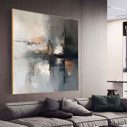 grey Hand Painted Abstract Painting Texture Acrylic Modern Art Oil Painting