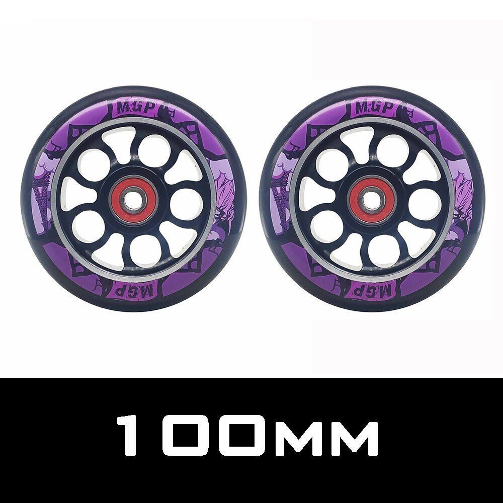 2 High Precision Aluminum Alloy Hub Scooter Wheel Heavy Speed Roller 100mm 88 A