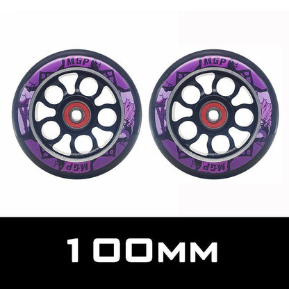 2 High Precision Aluminum Alloy Hub Scooter Wheel Heavy Speed Roller 100mm 88 A