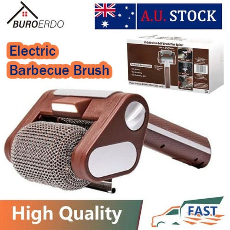 2-in-1 Wireless Electric Barbecue Brush, 360° Rotating Cleaning Brush with LED