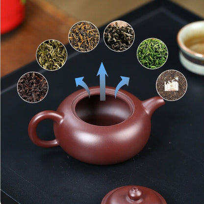 Full Handmade Tea Pot Dezhong Pot Marked True Yixing Zisha Purple Grit Clay New