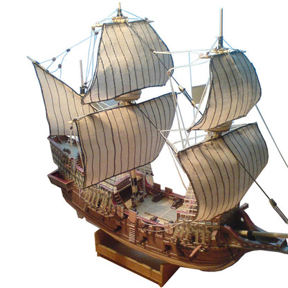 DIY 1:100 Galeon Golden Hind Sail Battleship Paper Model Sailboat Sciene Display