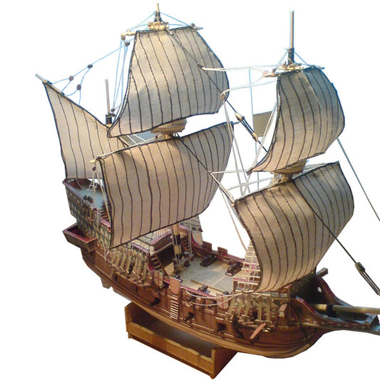 DIY 1:100 Galeon Golden Hind Sail Battleship Paper Model Sailboat Sciene Display