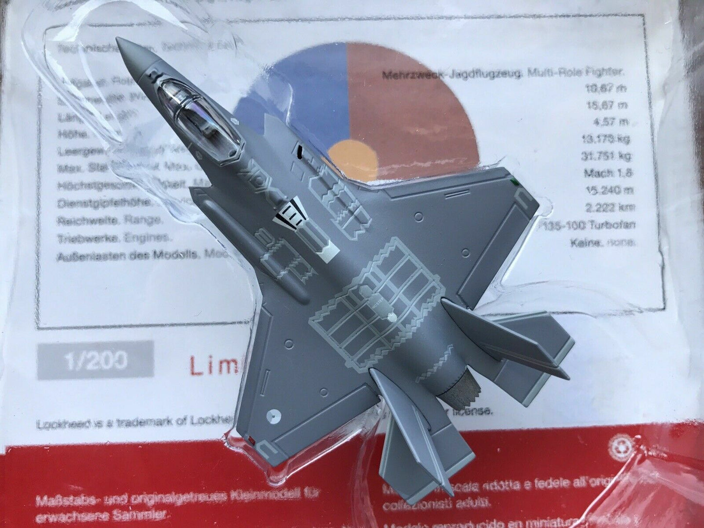 Herpa Royal Netherlands Air Force F-35A Lightning II 1/200 diecast plane model