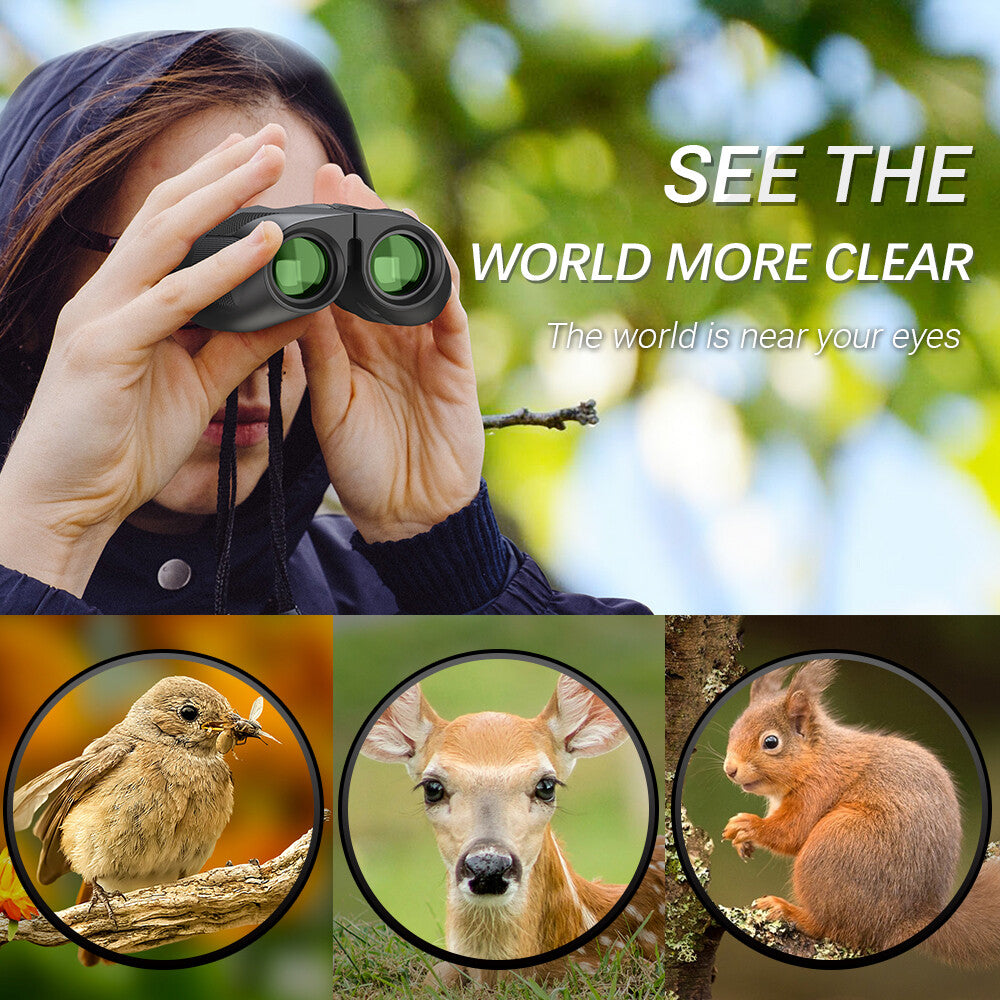 Pocket Folding Long Range Binoculars Kids Telescope Folding Compact Binoculars