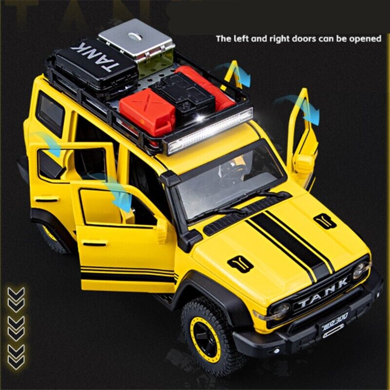 1:24 Diecast Model Car Tank 300 Jeeps Toy Off-road Vehicle Collection Kids Gift