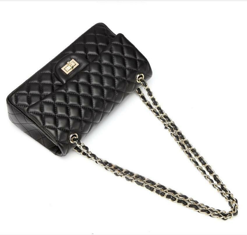 Timeless Women's Leather Tote Quilted Crossbody Shoulder Bag Flap Chain Bag