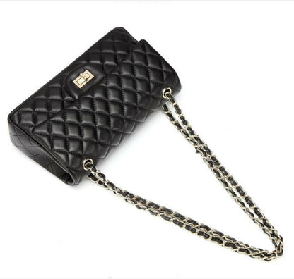 Timeless Women's Leather Tote Quilted Crossbody Shoulder Bag Flap Chain Bag