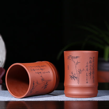Big Tea Cup Authentic Yixing Zisha Teacup Brush Pot Pen Container Pencil Vase
