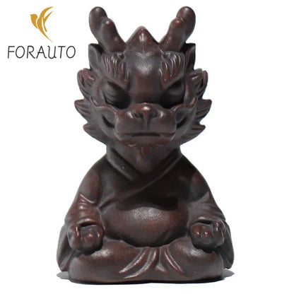 8.3Cm Chinese Purple Clay Tea Pet Dragon Hand Carved Lucky Ornament -