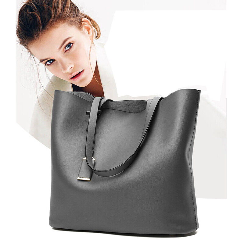 Fashion Women PU Leather Satchel Tote Handbag Large Capacity Travel Shoulder Bag