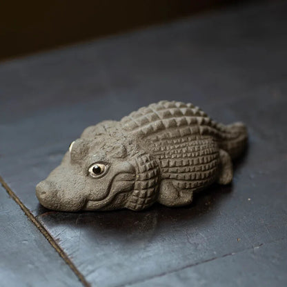 Yixing Raw Ore Purple Sand Tea Pet Crocodile Trinket Pieces Tea Set Accessories