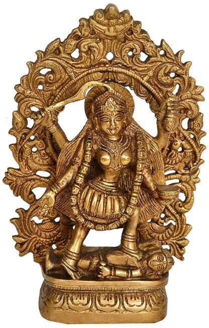 Brass Hindu Goddess Maa Kali Mata Idol Statue Figurine Temple Puja Home