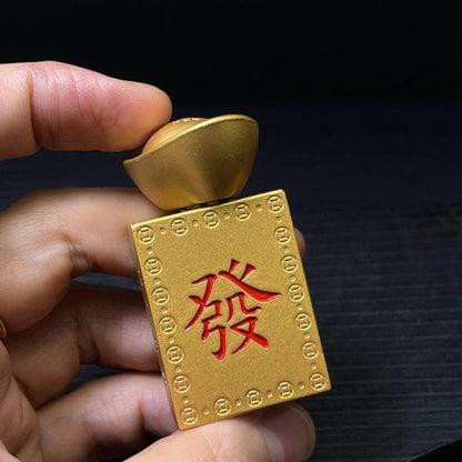 Spinning Ingot Wealth Ornament Rotating Lucky Desk Decor Handheld Piece