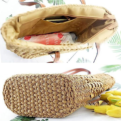 Women Straw Hobo Woven Shoulder Bag Large Tote Summer Travel Beach Handbag Purse