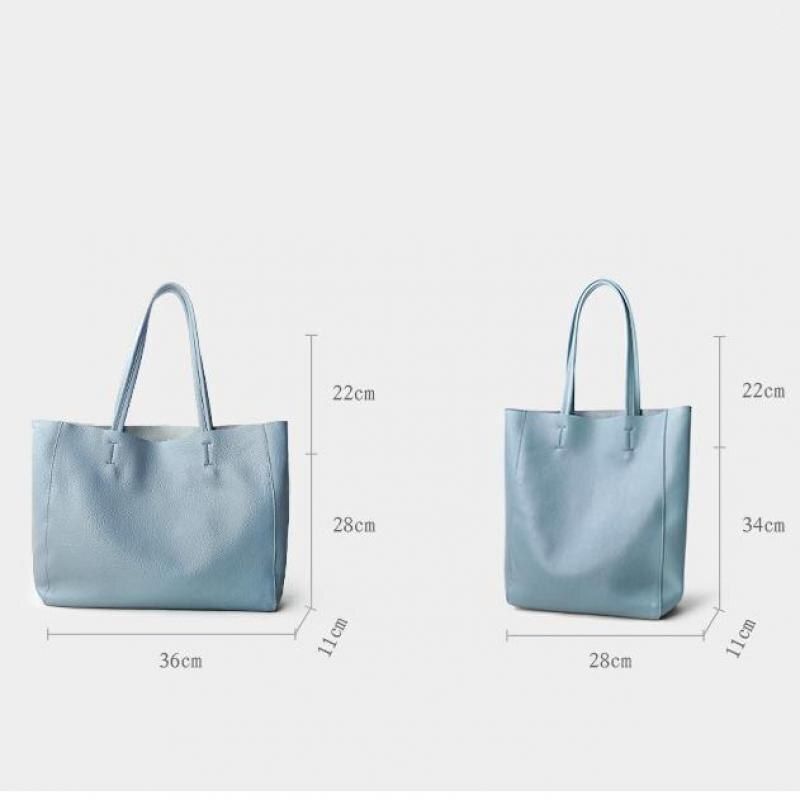 Genuine Leather Bag Big Tote Cowhide Handbag Shoulder Purse 32*11*40/28*10*34 CM