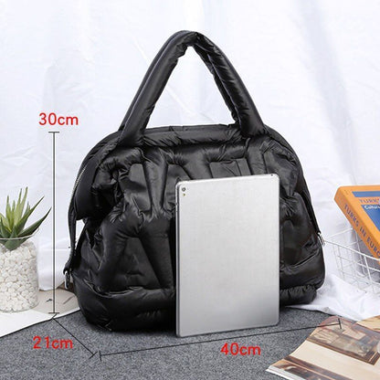 Big Shoulder Bag Cotton Feather Down Bag Crossbody Purse Nylon Handbag 40*21*30