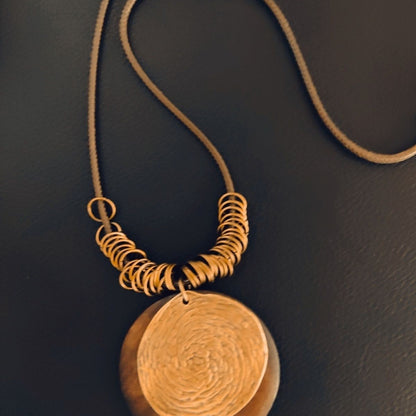 Vintage Bohemian Layered Disc Necklace Women Long Ethnic Chinese Style Jewelry