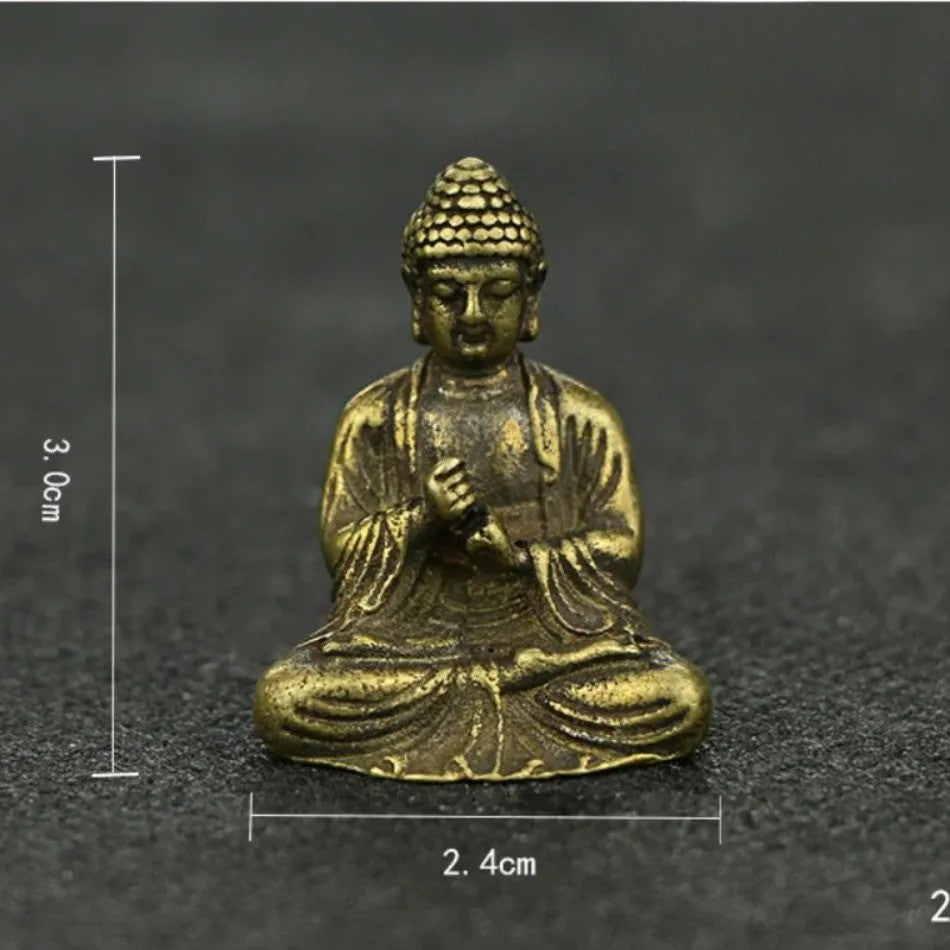 1 Pc Mini Pure Copper Sakyamuni Decoration Bronze Buddha Statue