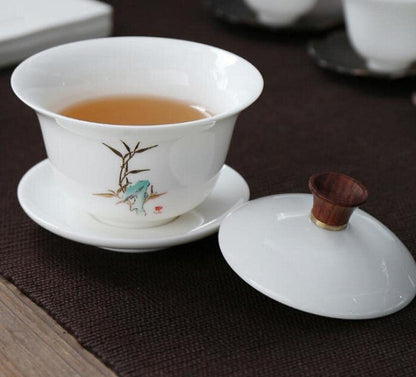 200ml Ceramic Gaiwan Household Bowl Tea Cup Tea Set Tea Cup Bowl Tea Decor