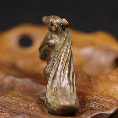 Copper Figurines Miniatures Chinese Ornament Desk Decoration Crafts Animal