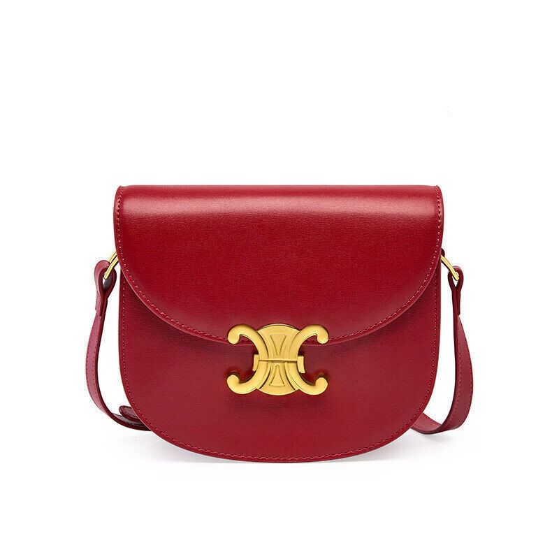 Women's real cowhide genuine leather single shoulder messenger bag purse