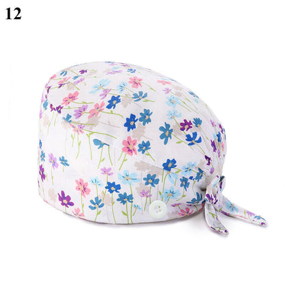 Nurse Baotou Cap Floral Surgical Cap Doctor Hat Printing Sweat-absorbent Towel