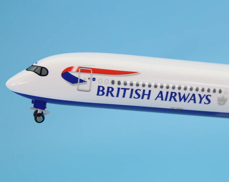 1:200 37CM RISESOON BRITISH AIRWAYS AIRBUS A350-1000 Airplane ABS Plastic Model