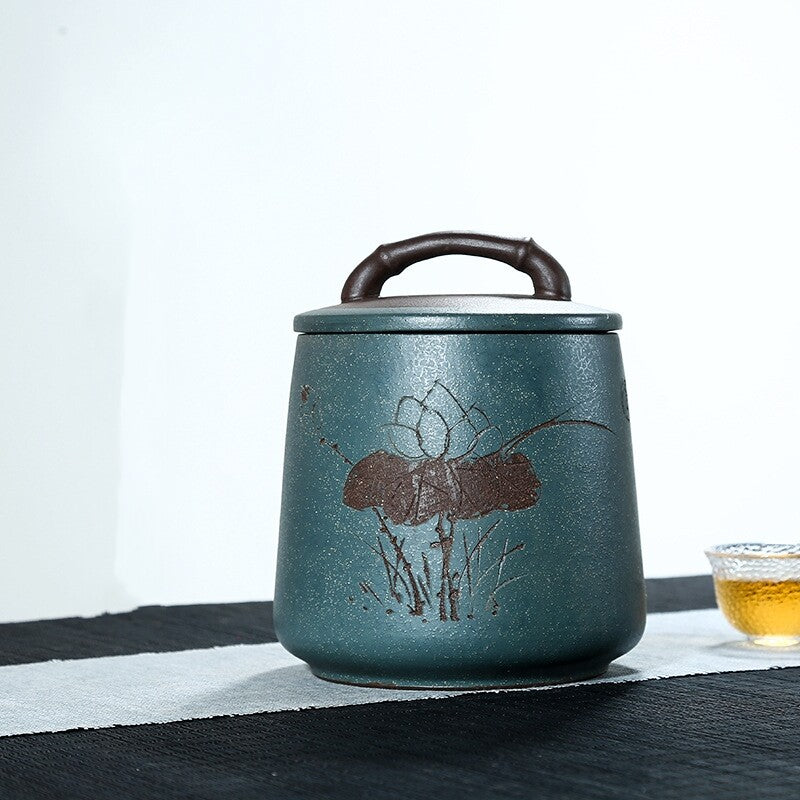 China Tea Caddy True Yixing Zisha Sealed Canister & Lid Handmade For Loose Tea