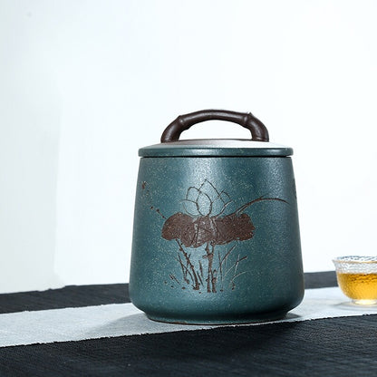 China Tea Caddy True Yixing Zisha Sealed Canister & Lid Handmade For Loose Tea