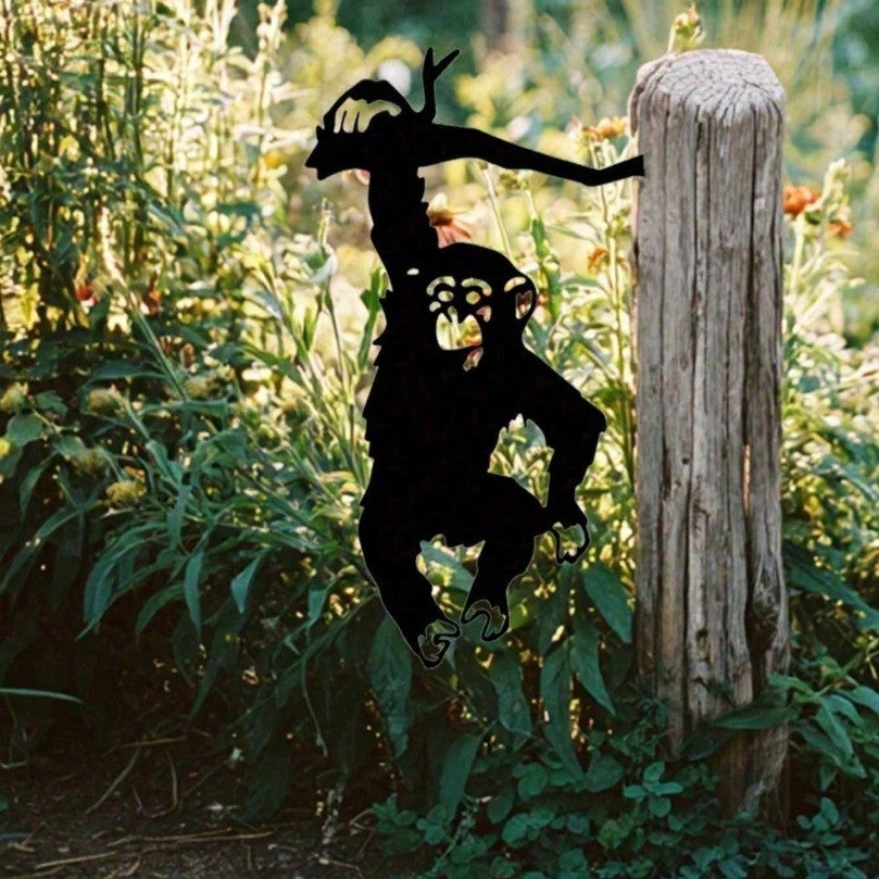 CIFbuy Metal Monkey Garden Sculpture Outdoor Wall Art Yard Patio Decor Gift