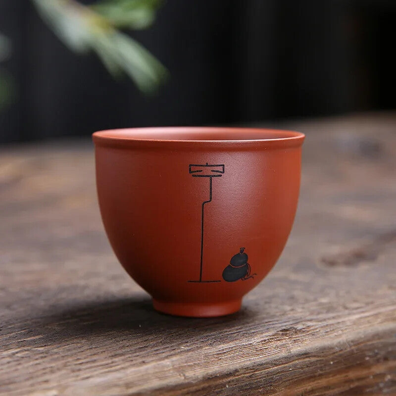 1Pc Yixing Handmade Purple Clay Teacup Dahongpao Tea Bowl Travel Portable