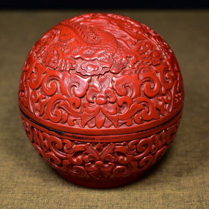 chinese lacquerware box Japan lacquerwork lacquer jewelry carved dragon statue