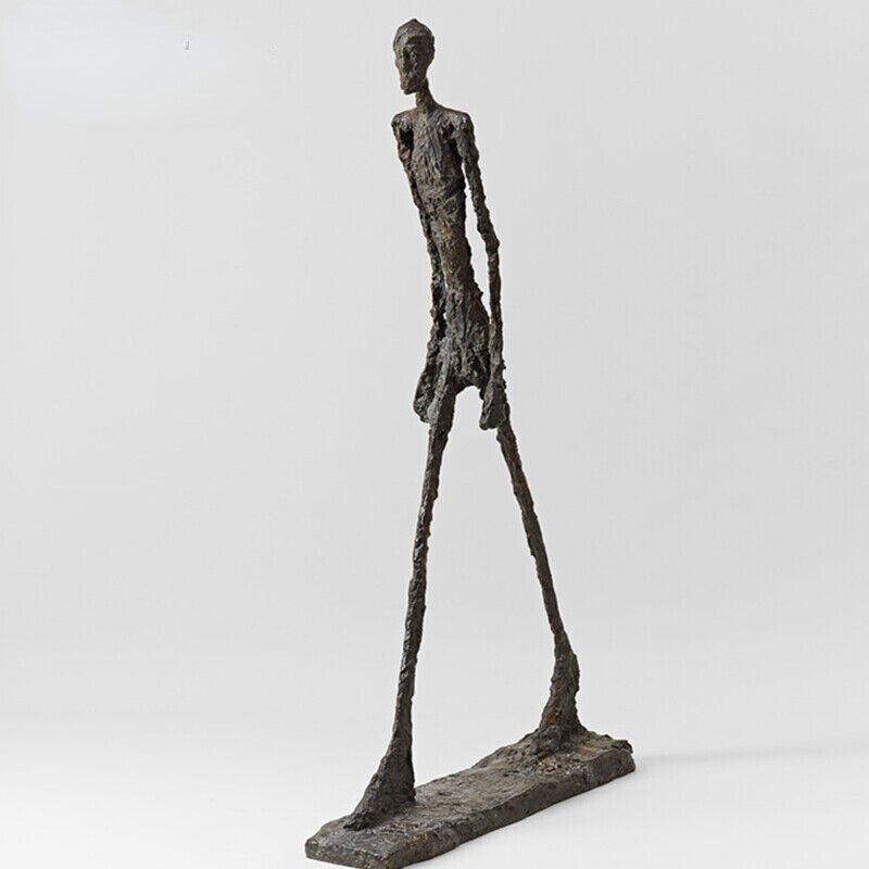 Bronze Walking Man Statue Sculpture by Giacometti Vintage Art Bronze Sculpture