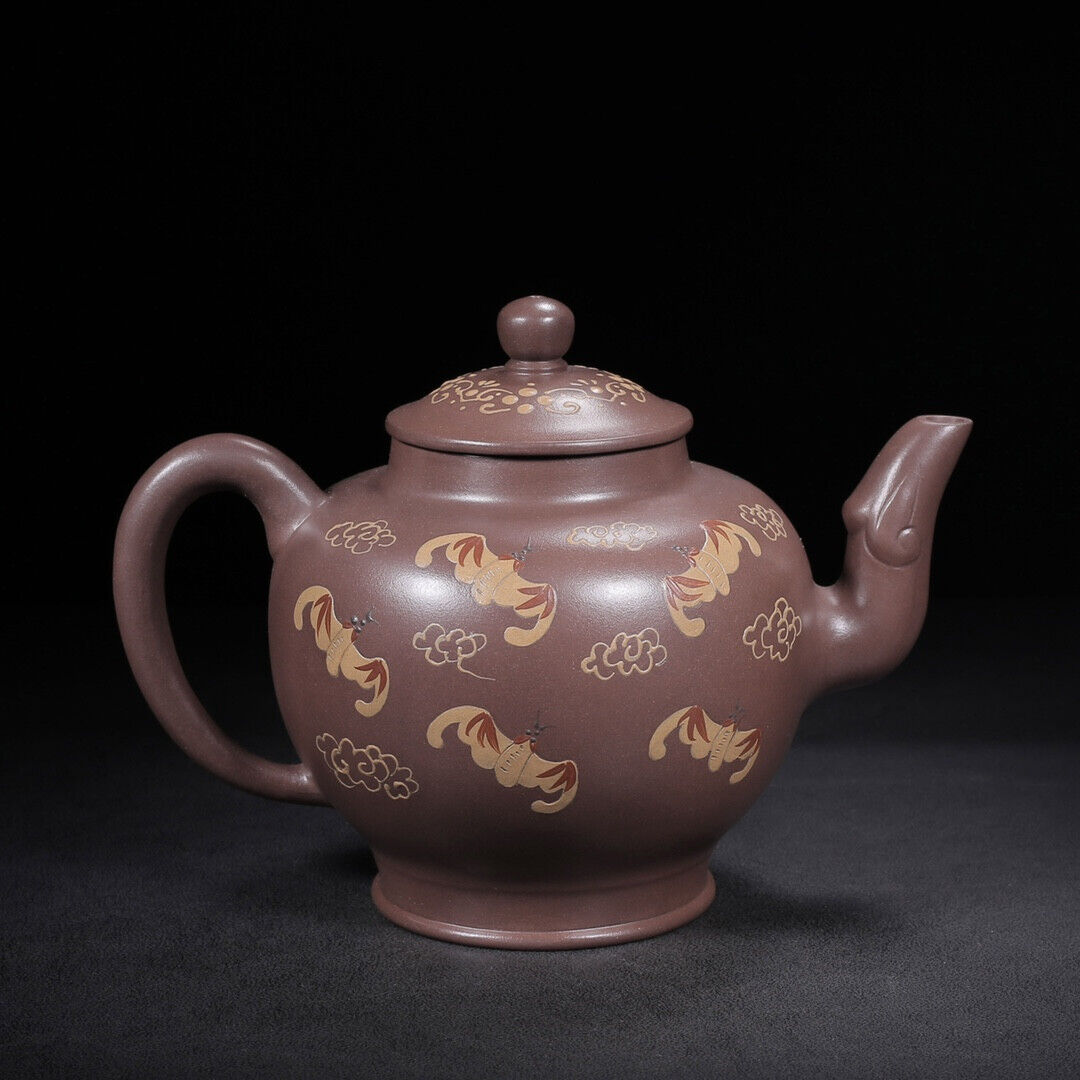 Chinese Yixing Zisha Clay Handmade Exquisite Teapot （福寿 底款：邵春元）