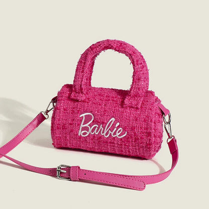 2pcs Fashion Girls Women Pink Black Niche Design Fragrance Barbie Bags