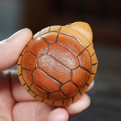 Purple Sands Wealth Turtle Tea Pet 5.2cm Animal Statue Tea Ceremony Tea Play