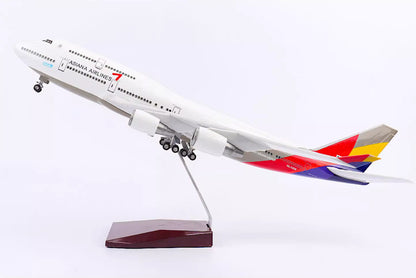 1:150 47CM ASIANA AIRLINES BOEING 747-400 Airplane Landing Gear Resin Model