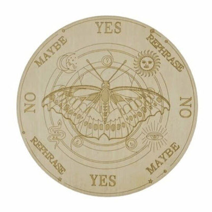 Meditation Board Divination Pendulum Star Sun Moon Healing Plate 25x0.3cm Wooden